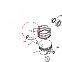 YAMAHA - PISTON RING SET (1.00MM O/S) nr: 2C6116070000