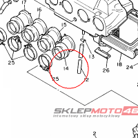 YAMAHA - JOINT, AIR FILTER 1 nr: 3XW1440F0000