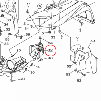 YAMAHA - COVER, HEADLIGHT nr: 2UDF838E0000