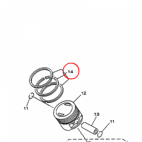 YAMAHA - pierscienie tlokowe nr: 5RME16030000