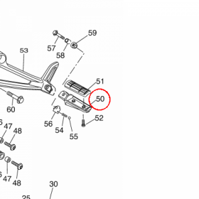 YAMAHA - REAR FOOTREST ASSY 1 nr: 11DF743A0000