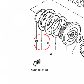 YAMAHA - PRZKLADKI SPRZEGLA nr: 168163241000