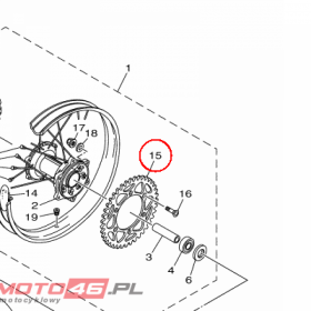 YAMAHA - ZEBATKA TYLNA nr: 17D254485000