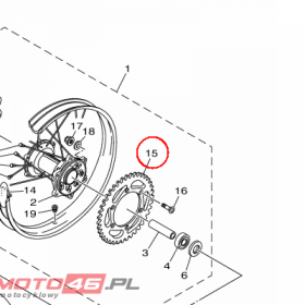 YAMAHA - ZEBATKA TYLNA nr: 17D254515000