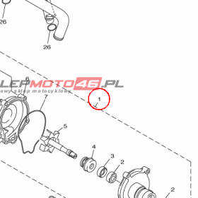 YAMAHA - WATER PUMP ASSY nr: 1MC124200100