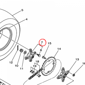 YAMAHA - WHEEL SHAFT COLLAR nr: 1PEF53K00000