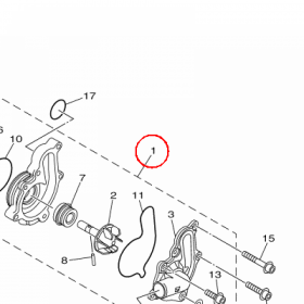 YAMAHA - WATER PUMP ASSY nr: 1RC124200000