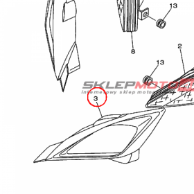YAMAHA - RIM, HEADLIGHT COVER 1 nr: 1S3841650000