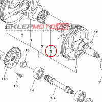 YAMAHA - sworzen walu korb. nr: 1SM116810000