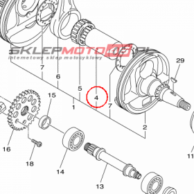 YAMAHA - sworzen walu korb. nr: 1SM116810000