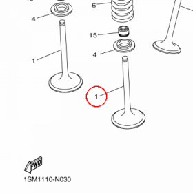 YAMAHA - zawor dolot. nr: 1SM121111000
