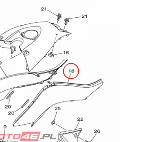 YAMAHA - oslona boczna nr: 1TDF17113000