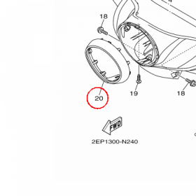 YAMAHA - RIM, HEADLIGHT (CR nr: 1WCF835A0000