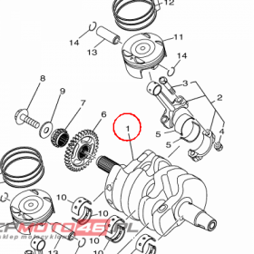 YAMAHA - WAL KORBOWY nr: 1WD114110000