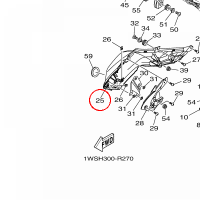 YAMAHA - OSLONA PLASTIK. nr: 1WS2137X0000
