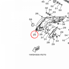 YAMAHA - OSLONA PLASTIK. nr: 1WS2137X0000