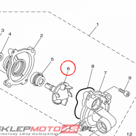 YAMAHA - WALEK POMPY WOD. nr: 20S124500000