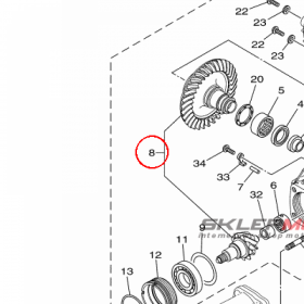 YAMAHA - RING GEAR SET nr: 23P461A00000