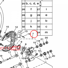 YAMAHA - REAR KNUCKLE ASSY.,2 nr: 28P2532F0000