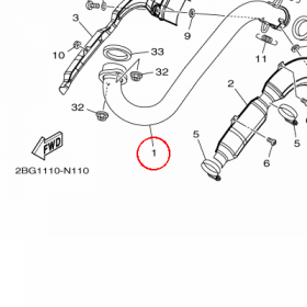 YAMAHA - RURA WYDECHOWA nr: 2BGE46110100