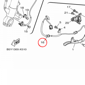 YAMAHA - WHEEL SENSOR ASSY, REAR nr: 2CR859800100