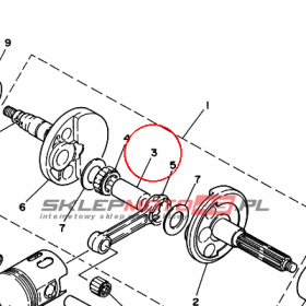 YAMAHA - sworzen walu korb. nr: 2GM116810100