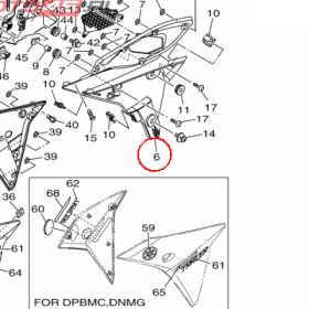 YAMAHA - wypelnienie owiewki nr: 2PP2836K0000