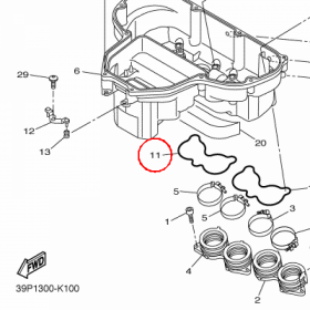 YAMAHA - USZCZELNIACZ nr: 39P144570000