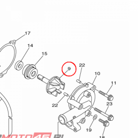 YAMAHA - WALEK POMPY WOD. nr: 3B4124500000