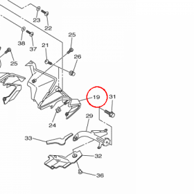 YAMAHA - wypelnienie owiewki nr: 3C32836K0000