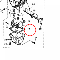 YAMAHA - GASKET, FLOAT CHAMBER nr: 3CF149840100