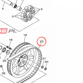 YAMAHA - PAS NAPEDOWY nr: 3D8462410000 > 3D8462410100