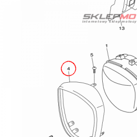 YAMAHA - ramka lampy nr: 3D8-84315-00-00 > 3D8843150000