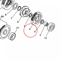 YAMAHA - GEAR, PRIMARY DRIVEN (43T) nr: 3FA161510000