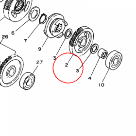 YAMAHA - GEAR, PRIMARY DRIVEN (43T) nr: 3FA161510000