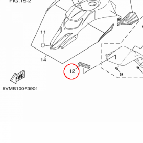 YAMAHA - EMBLEMAT nr: 3GD2153E1000