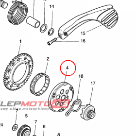 YAMAHA - SPRZEGLO ROZR. nr: 3VL155700000