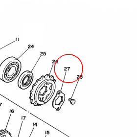 YAMAHA - PODKLADKA ZAB. nr: 3Y1174560000