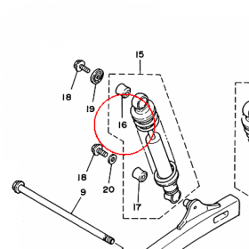 YAMAHA - DAMPER, SHOCK ABSORBER LOWER nr: 447222172100