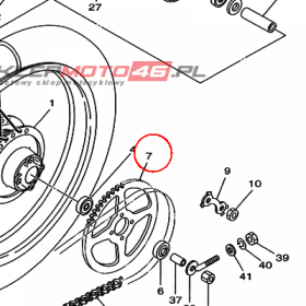 YAMAHA - ZEBATKA TYLNA nr: 492254481100