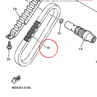 YAMAHA - lancuch alternatora nr: 4KM114560000