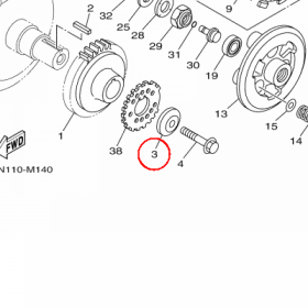 YAMAHA - TULEJA DYSTANS. nr: 4WM161810000