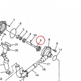 YAMAHA - WALEK POMPY WOD. nr: 4XV124500000