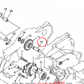 YAMAHA - SHAFT, IDLE GEAR nr: 5BE133420000