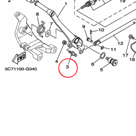 YAMAHA - PIN, PEDAL CRANK nr: 5C7278130100