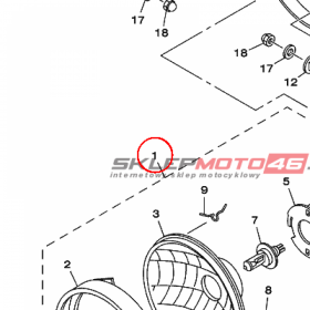 YAMAHA - reflektor nr: 5D1H43100000
