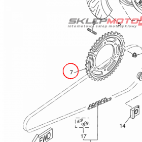 YAMAHA - ZEBATKA TYLNA nr: 5D7F54480000