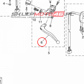 YAMAHA - dzwignia sprzegla nr: 5D7H39121000