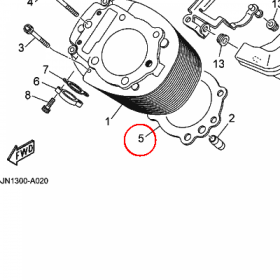 YAMAHA - uszczelka cylindra nr: 5EL113510100