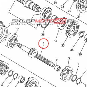 YAMAHA - WALEK SKRZYNI. B. nr: 5JJ174110000